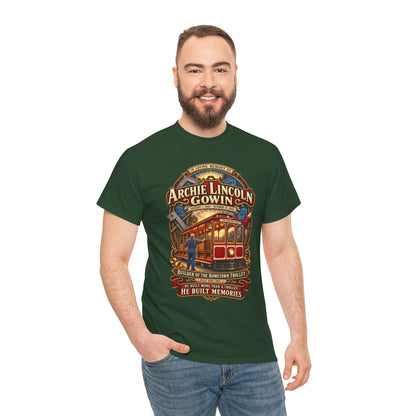 Vintage Trolley Memorial Tee - "Archie Lincoln Gowin" Legacy Shirt