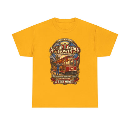 Vintage Trolley Memorial Tee - "Archie Lincoln Gowin" Legacy Shirt