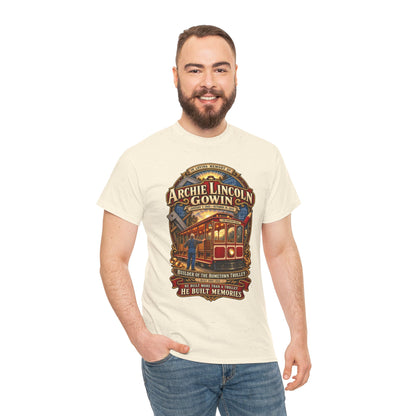 Vintage Trolley Memorial Tee - "Archie Lincoln Gowin" Legacy Shirt