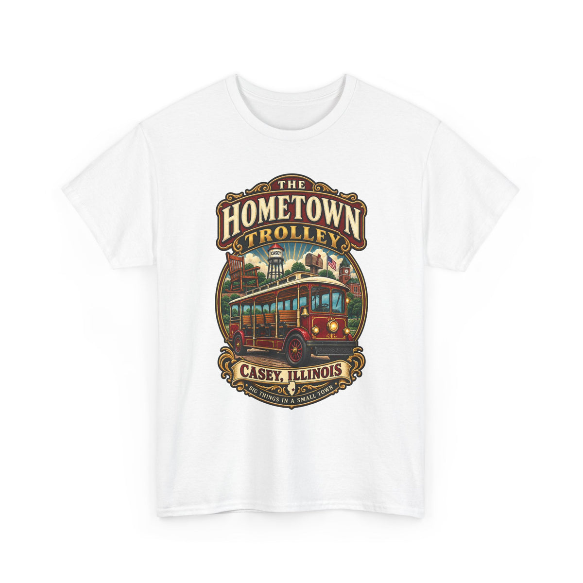The Hometown Trolley Tee — Casey, Illinois Vintage Transit Shirt