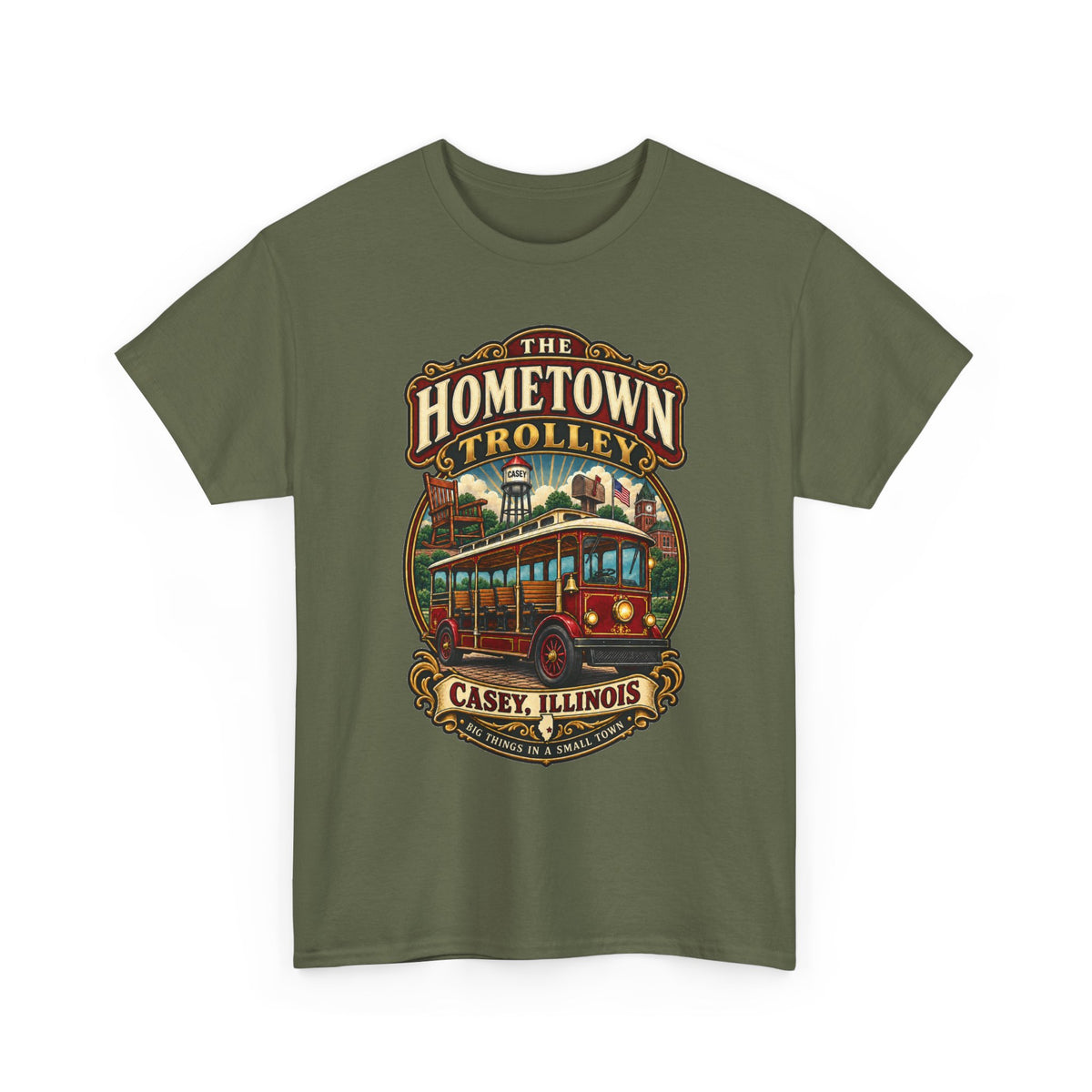 The Hometown Trolley Tee — Casey, Illinois Vintage Transit Shirt