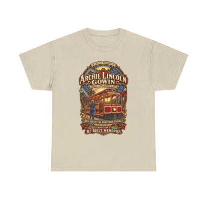 Vintage Trolley Memorial Tee - "Archie Lincoln Gowin" Legacy Shirt