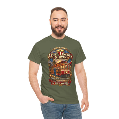 Vintage Trolley Memorial Tee - "Archie Lincoln Gowin" Legacy Shirt