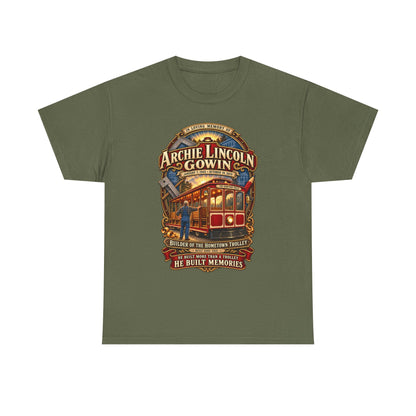 Vintage Trolley Memorial Tee - "Archie Lincoln Gowin" Legacy Shirt