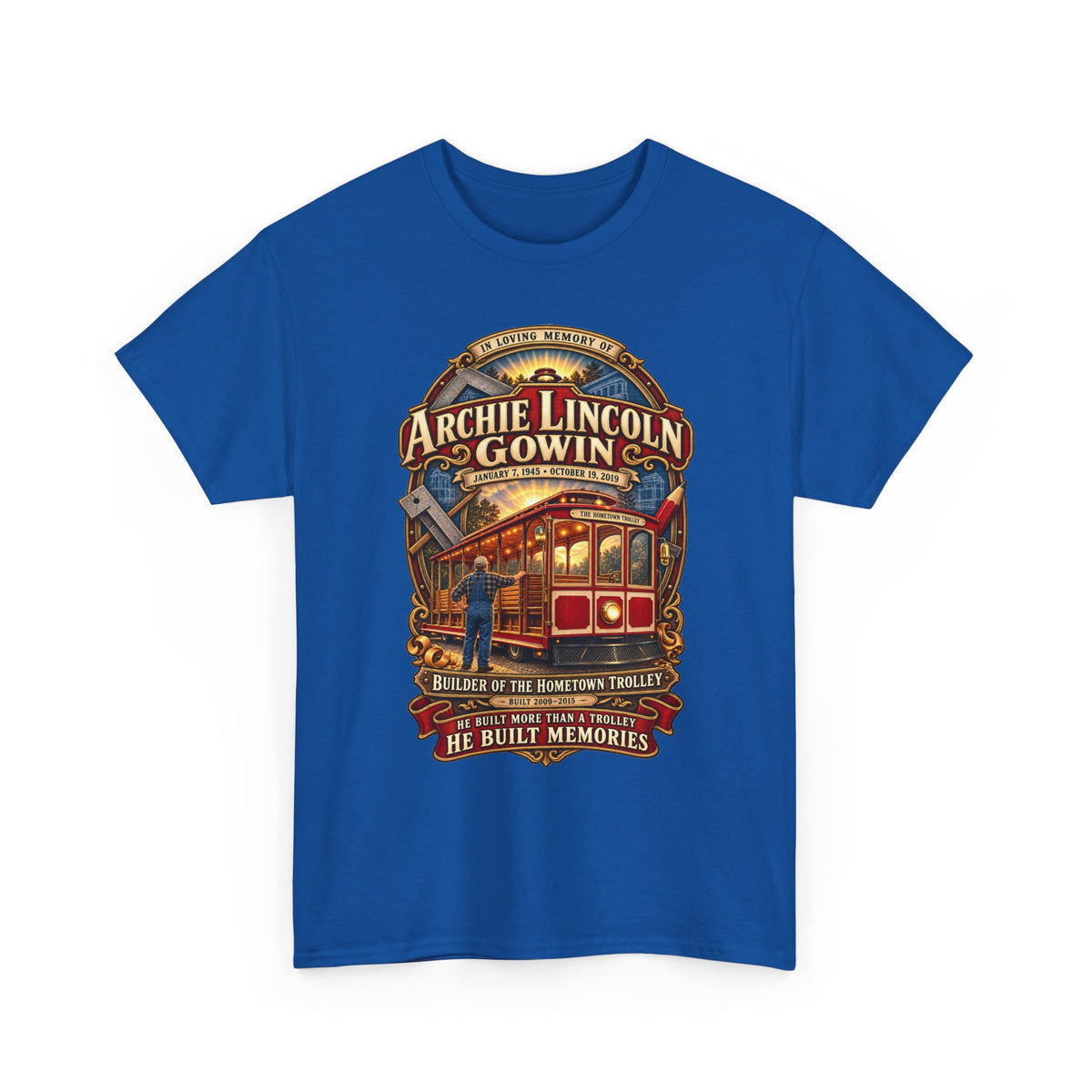 Vintage Trolley Memorial Tee - "Archie Lincoln Gowin" Legacy Shirt