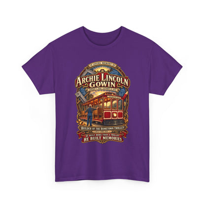 Vintage Trolley Memorial Tee - "Archie Lincoln Gowin" Legacy Shirt