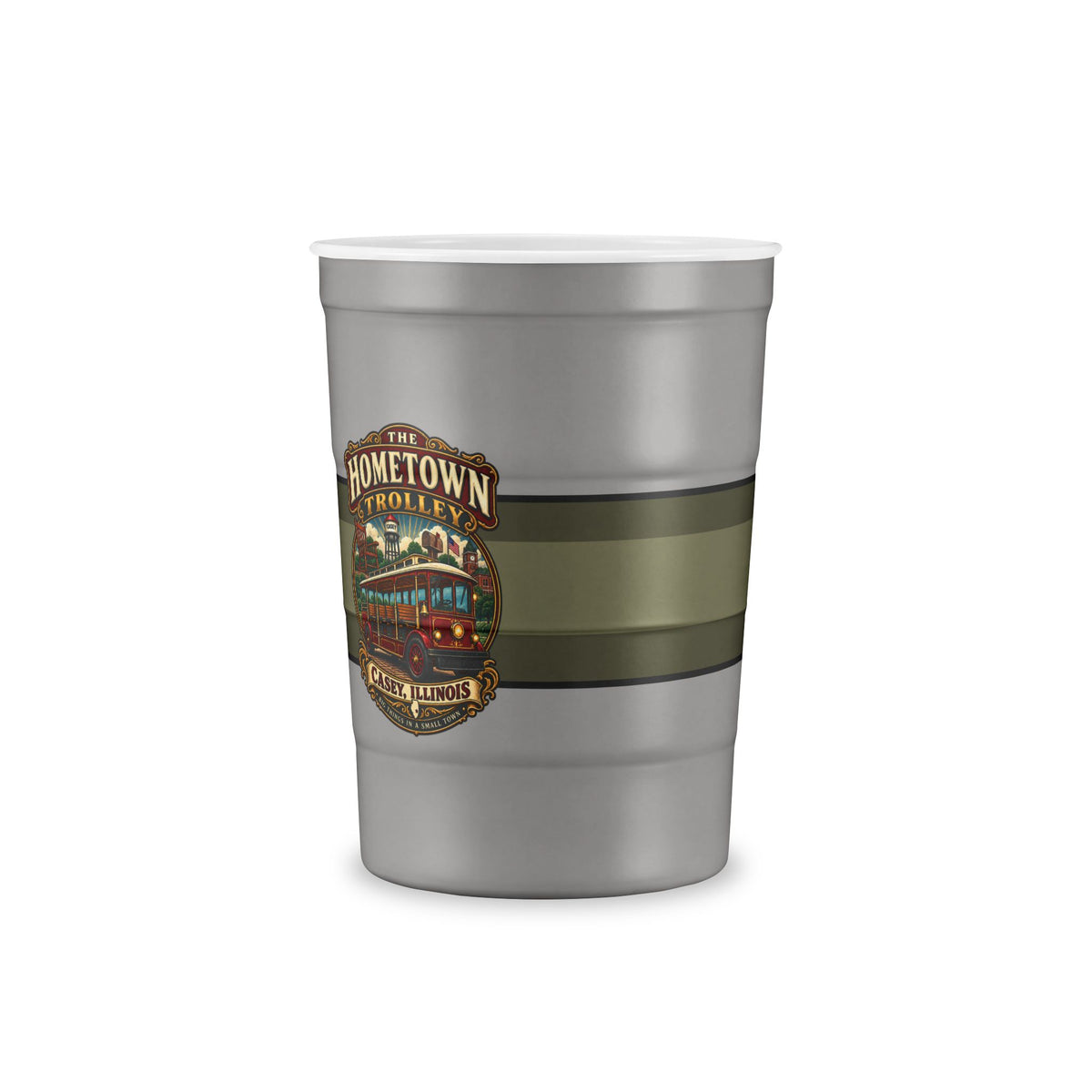 The Hometown Trolley Recyclable Steel Cup