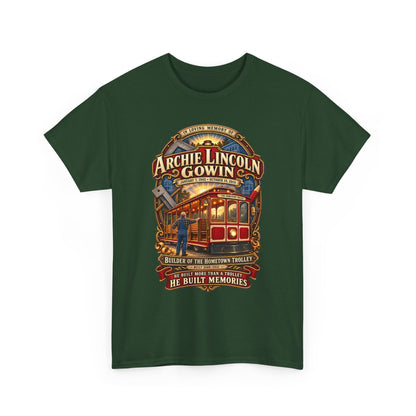 Vintage Trolley Memorial Tee - "Archie Lincoln Gowin" Legacy Shirt