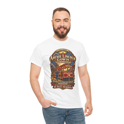 Vintage Trolley Memorial Tee - "Archie Lincoln Gowin" Legacy Shirt