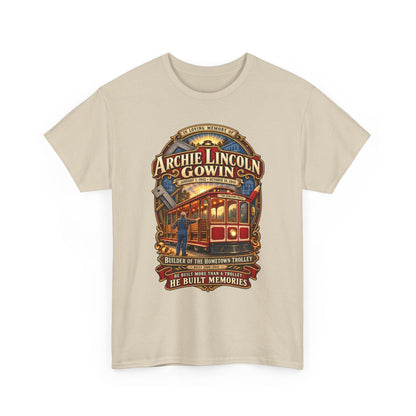 Vintage Trolley Memorial Tee - "Archie Lincoln Gowin" Legacy Shirt