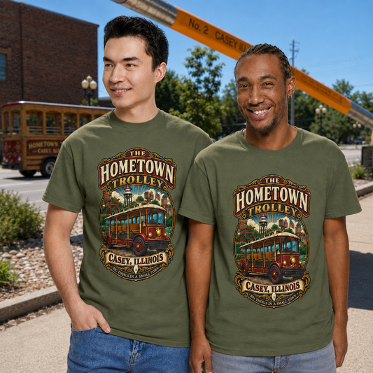 The Hometown Trolley Tee — Casey, Illinois Vintage Transit Shirt